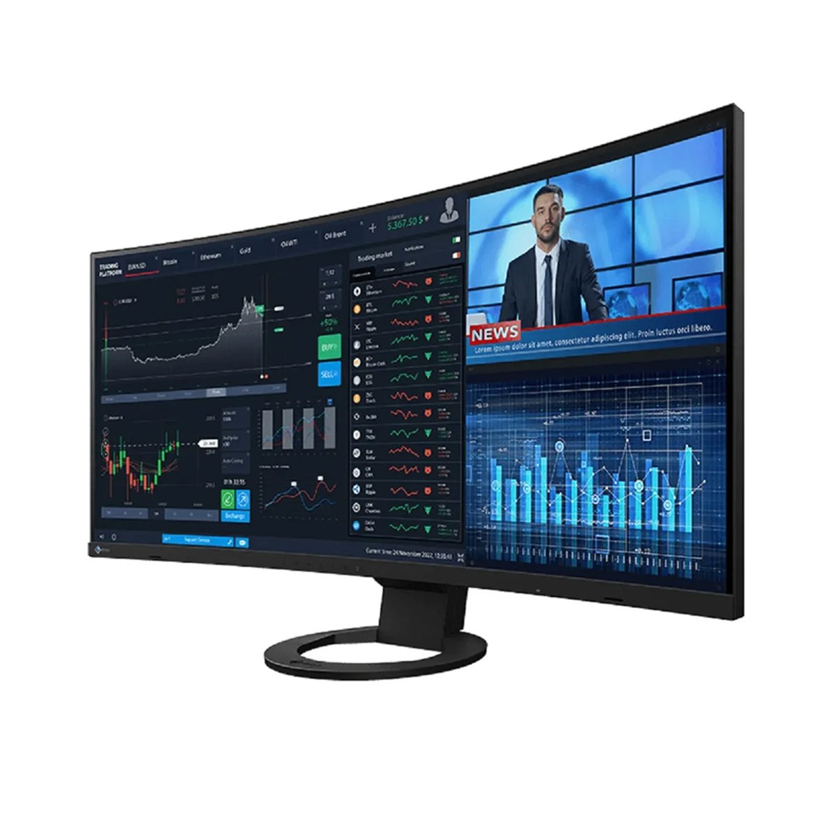 EIZO FlexScan EV3895 37.5吋 Ultrawide 4K UHD 60Hz IPS USB Type-C KVM RJ-45 曲面顯示器