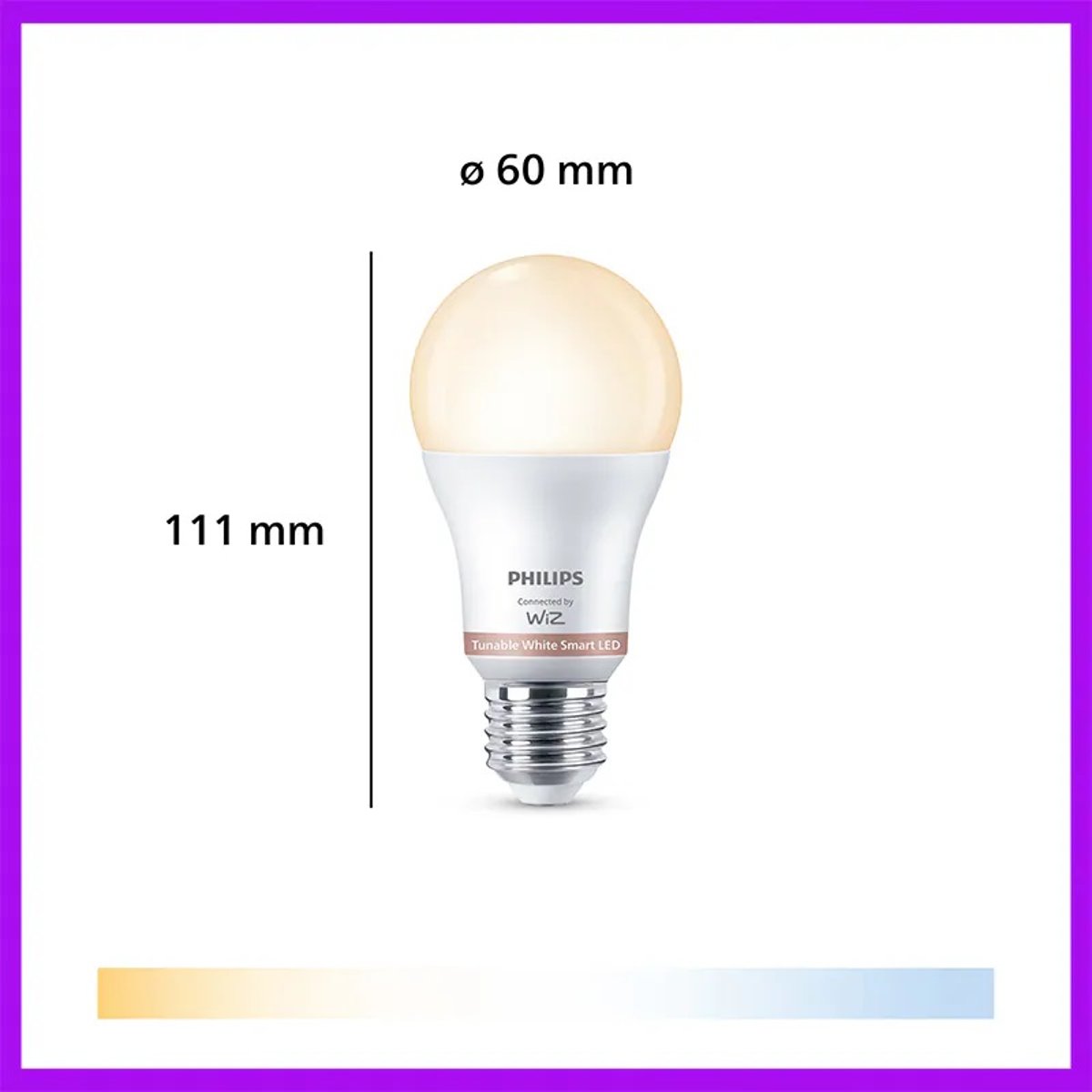 Philips Smart LED 8W A60 E27 WiZ 冷暖白光智能燈泡