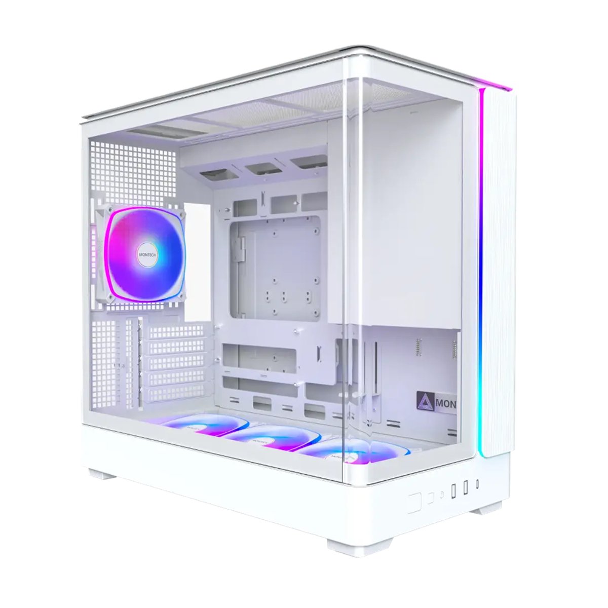 Montech KING 15 PRO 全景式 M-ATX機箱(白色)