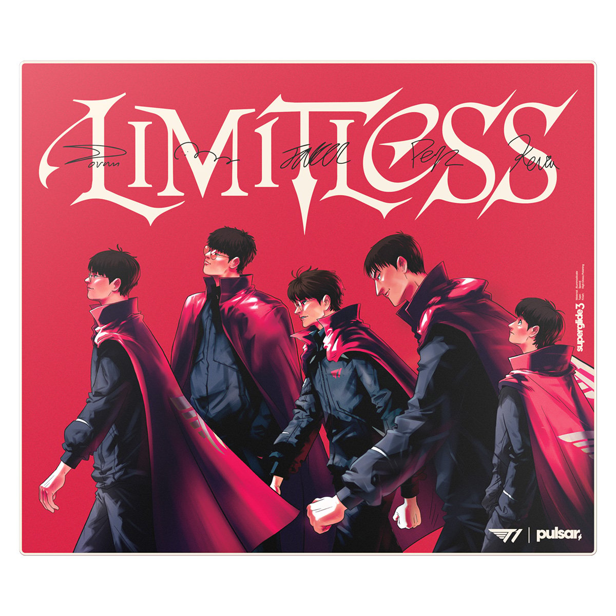 Pulsar ✕ T1 聯名版 Superglide V3 玻璃滑鼠墊(LIMITLESS-XL)