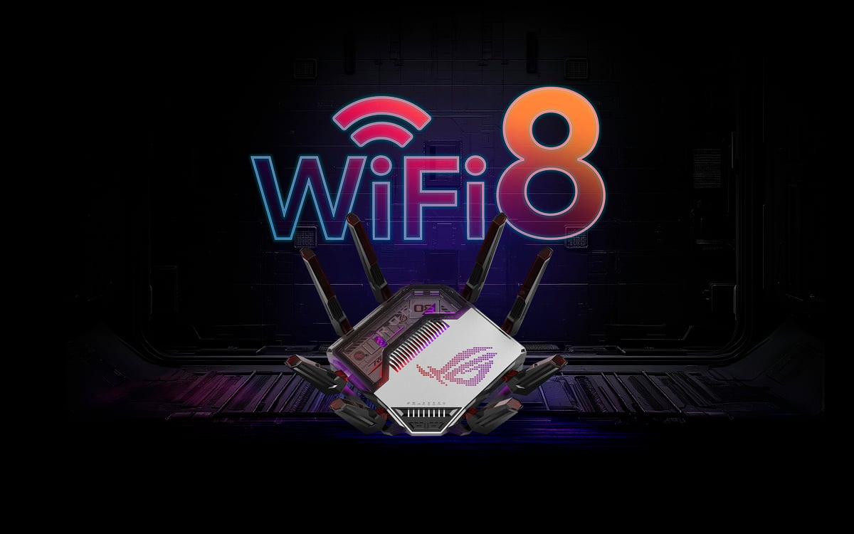 ROG Rapture GT-BN98 四頻 WiFi 8 路由器正面與天線