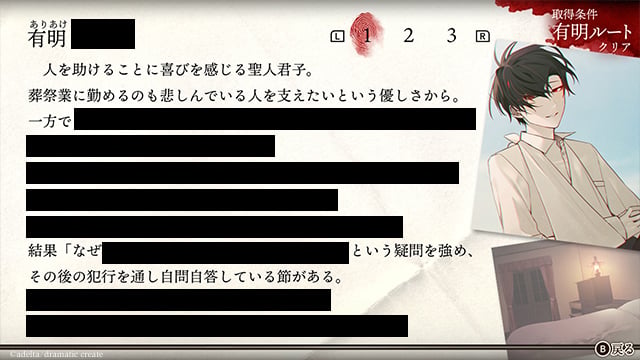 大穢 有明路線人物資料與角色肖像