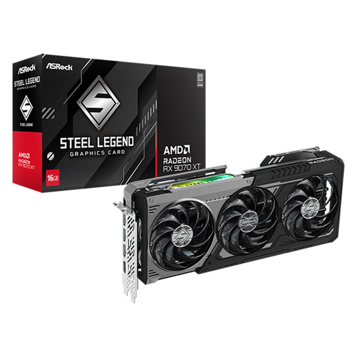 ASRock AMD Radeon RX9070XT Steel Legend Dark 16GB GDDR6 顯示卡