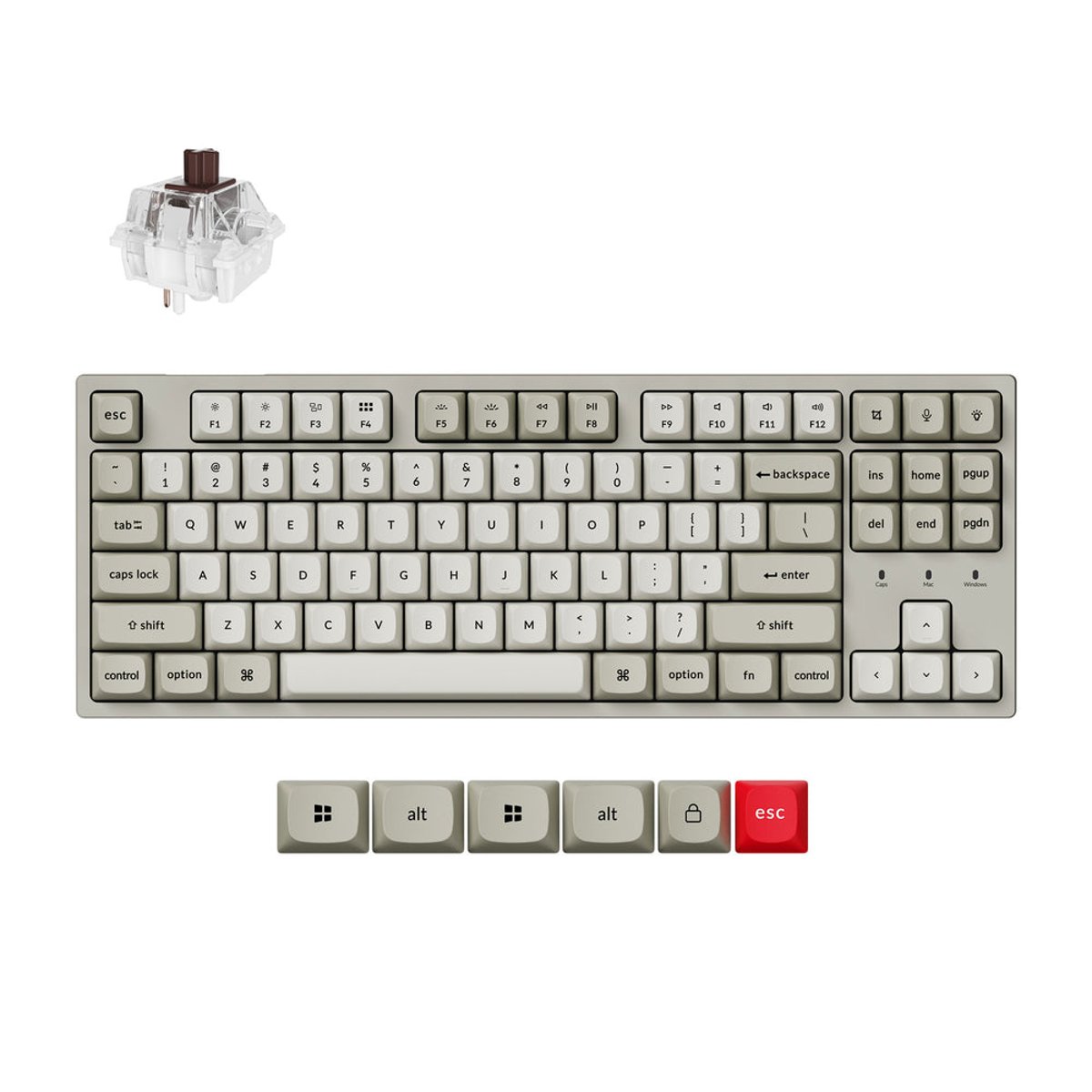 Keychron C1 Pro 8K (C1PX-M3) RGB背光 機械鍵盤(超級茶軸)