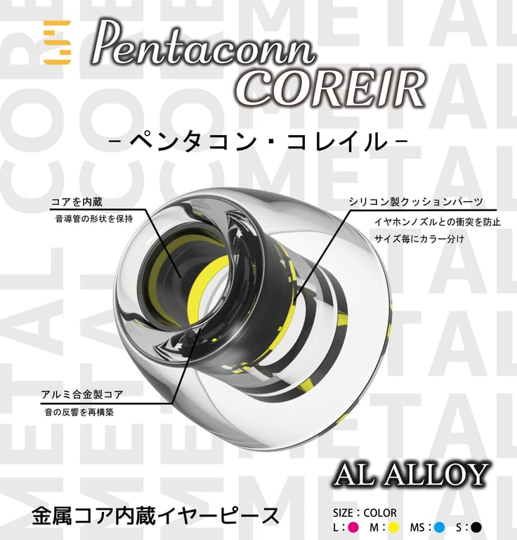 PENTACONN COREIR AL Alloy 鋁合金導管套 入耳式升級耳膠(S)