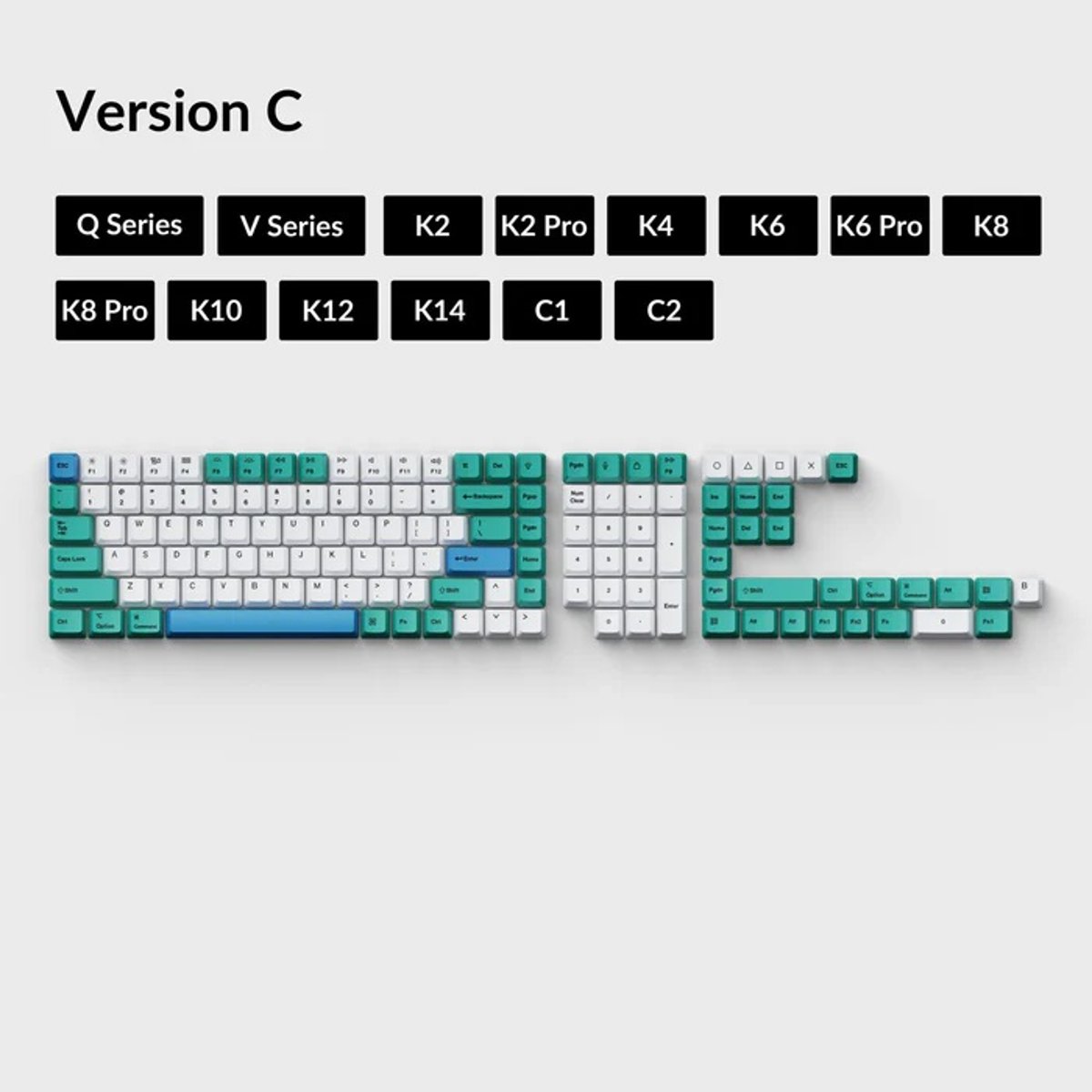 Keychron OEM Dye-Sub PBT Set C 鍵帽套裝(T1)(Iceberg C)