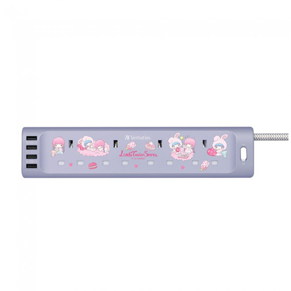 動漫工房 Sanrio Characters 四個插孔+四個USB口 拖板(Little Twin Stars)