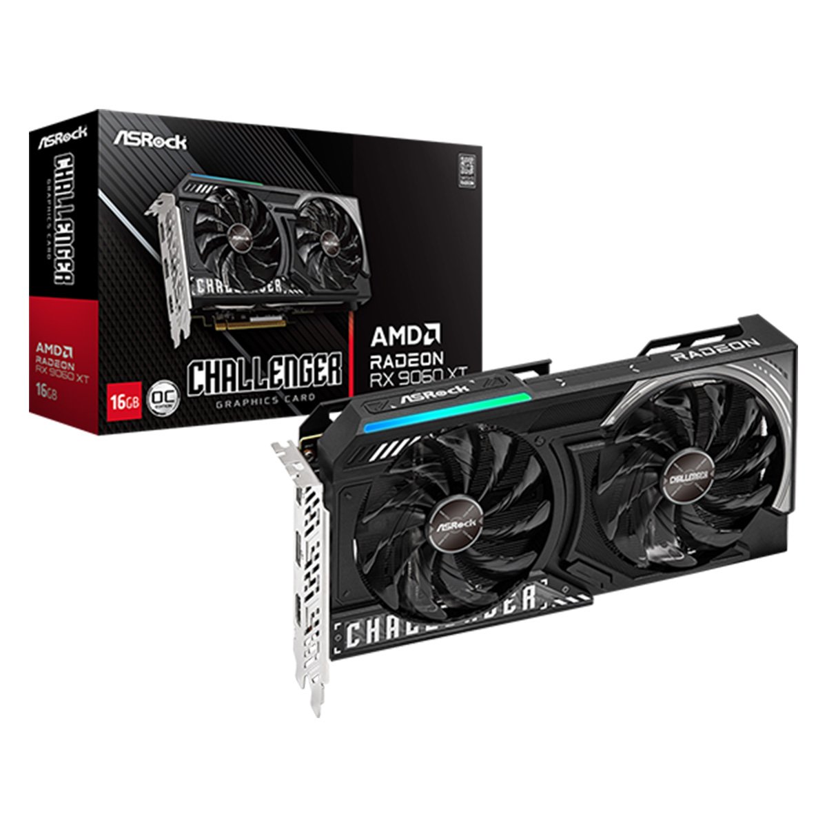 ASRock AMD Radeon RX9060XT Challenger OC 16GB GDDR6 顯示卡