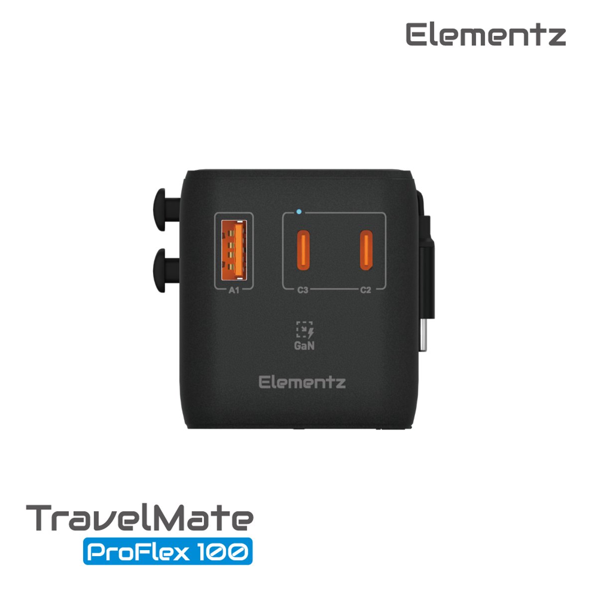 Elementz TravelMate ProFlex 100W  2C1A+1C Cable輕便旅行充電器