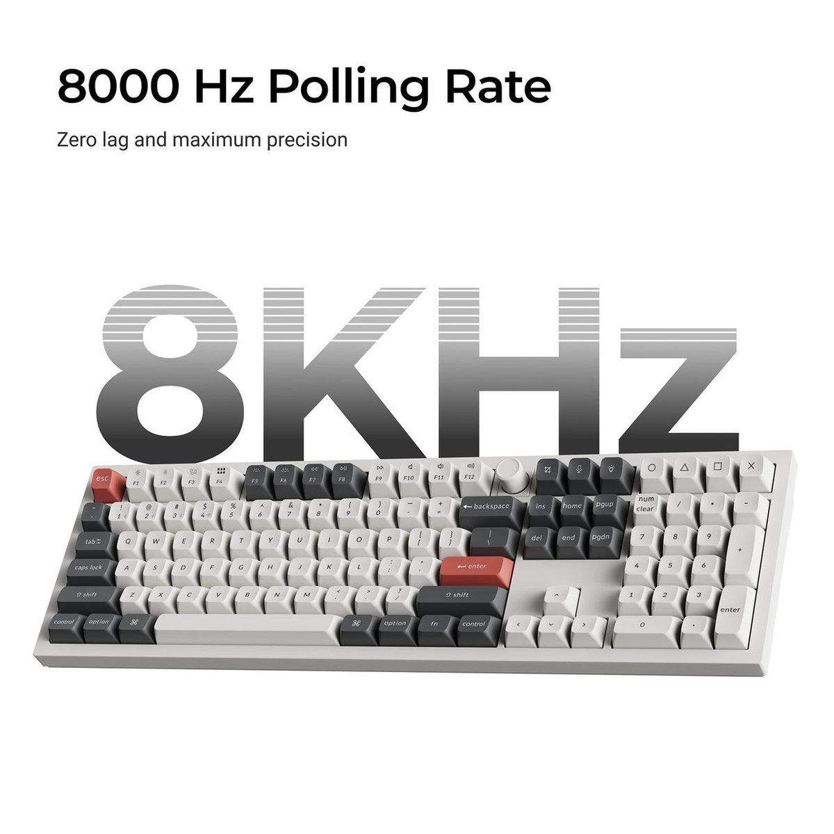 Keychron Q6 Ultra 8K (Q6U-P4) ZMK 108鍵 全鋁殼三模無線機械鍵盤(貝殼白-Keychron Silk POM 香蕉軸)