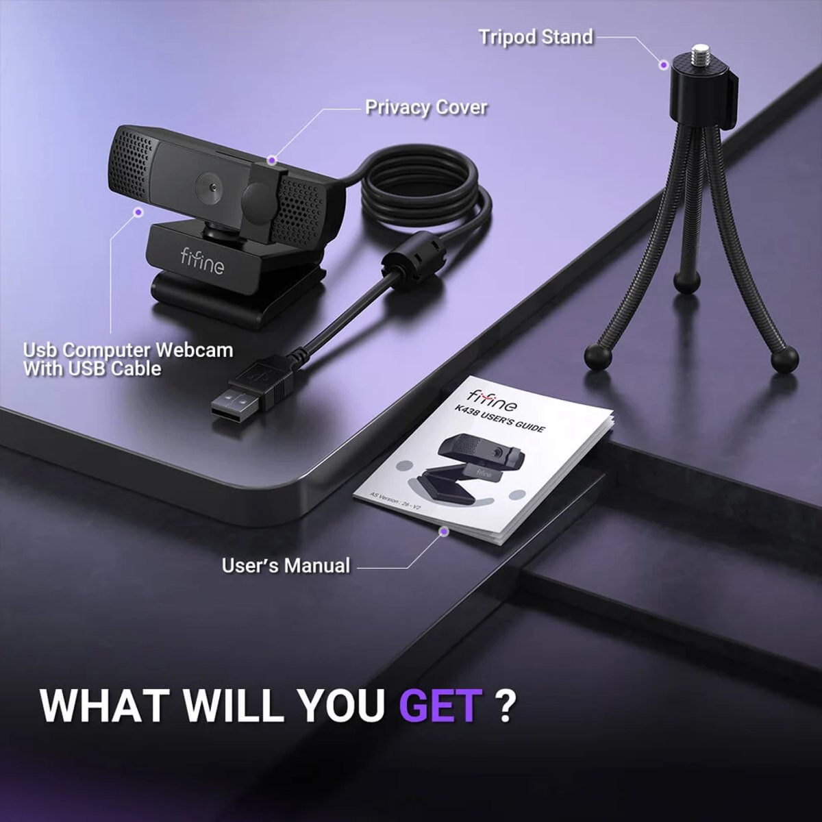 FIFINE K438 4K USB Webcam 網路攝影機