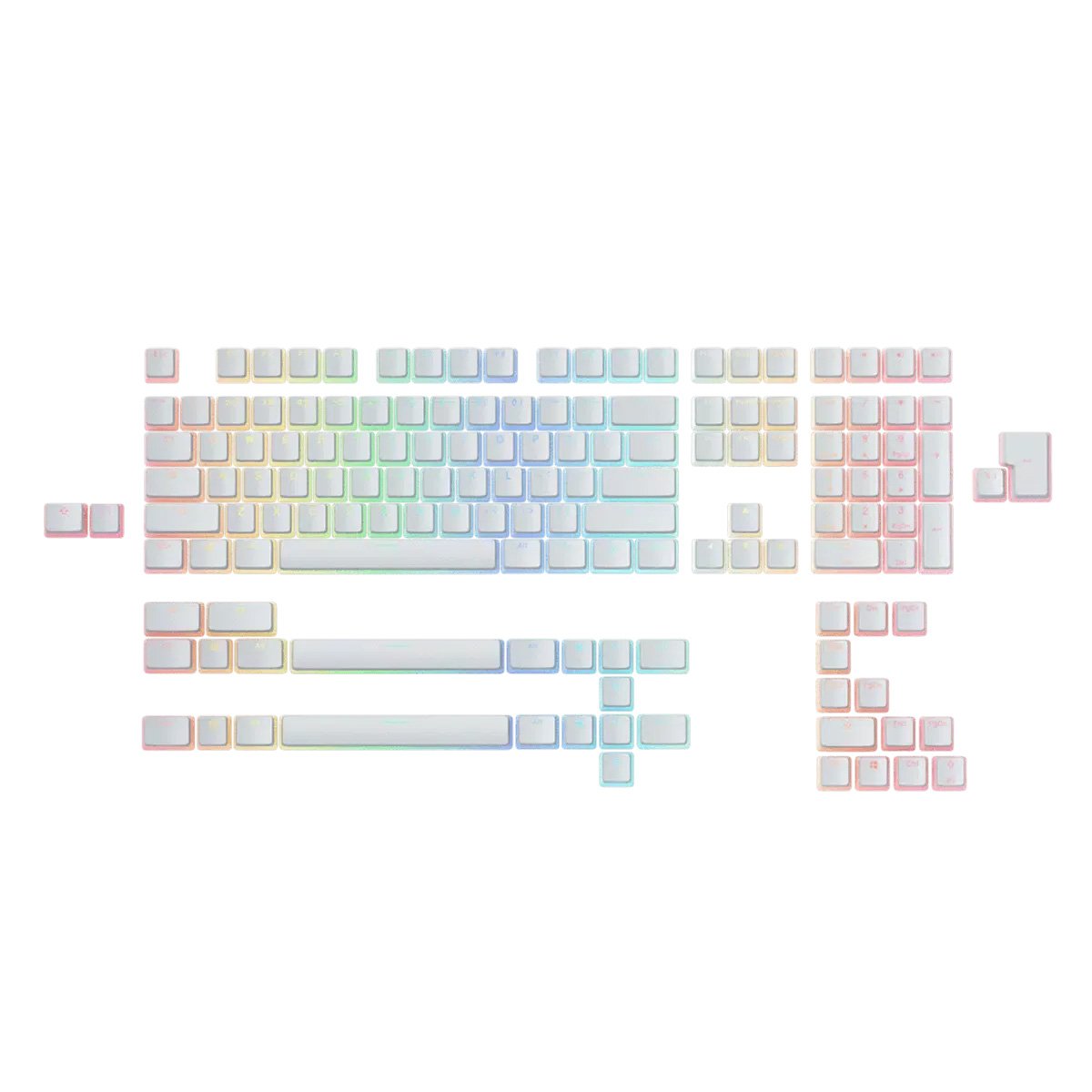 Glorious PBT 104鍵 布丁透光鍵帽(白色)