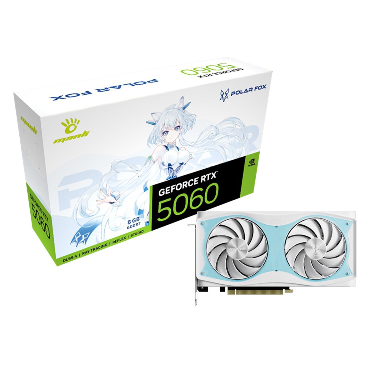Manli GeForce RTX5060 POLAR X2 OC 8GB GDDR7 顯示卡