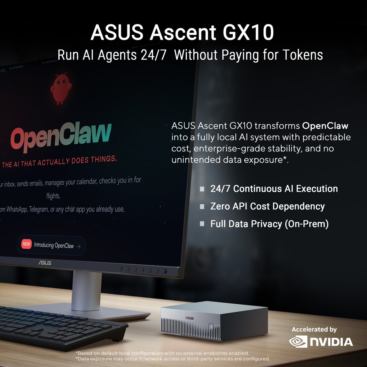 ASUS Ascent GX10 桌面級AI運算中心(GB10芯片/128GB Unified Ram)(1TB)