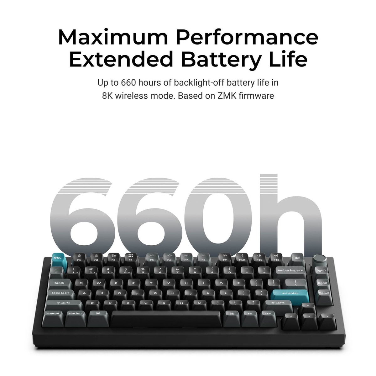 Keychron Q1 Ultra 8K (Q1U-M4) ZMK 75% 全鋁殼三模無線機械鍵盤(碳黑-Keychron Silk POM 香蕉軸)