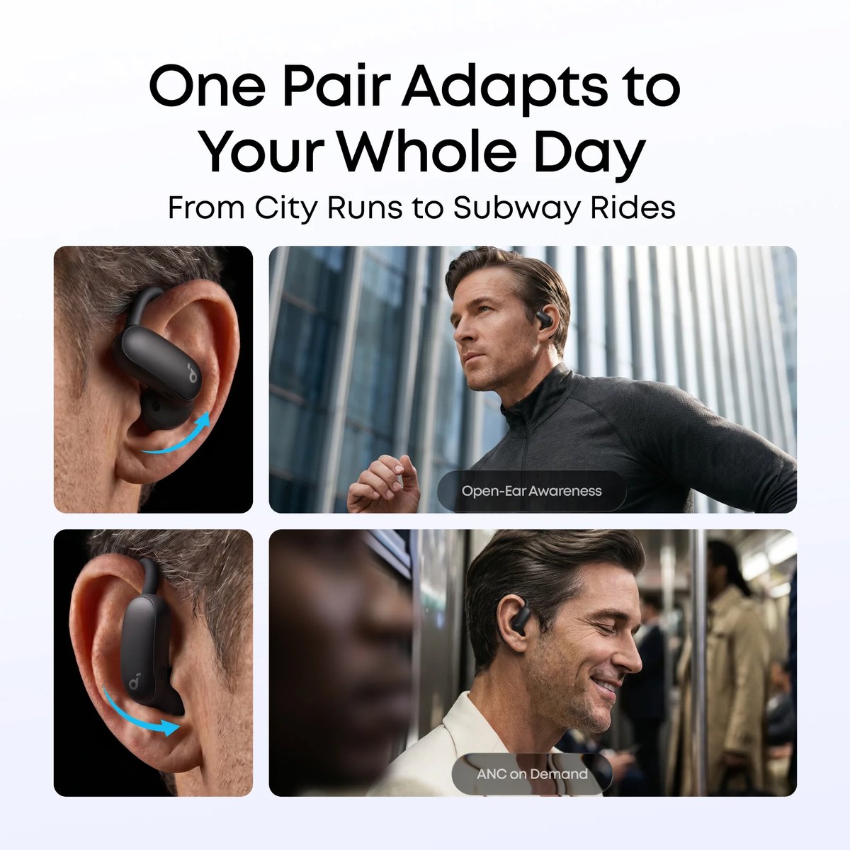 Anker Soundcore AeroFit 2 Pro 開放式氣導運動無線藍牙耳機 (A3875)(黑色)