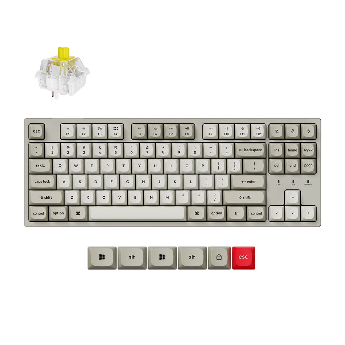 Keychron C1 Pro 8K (C1PX-M4) RGB背光 機械鍵盤(超級香蕉軸)