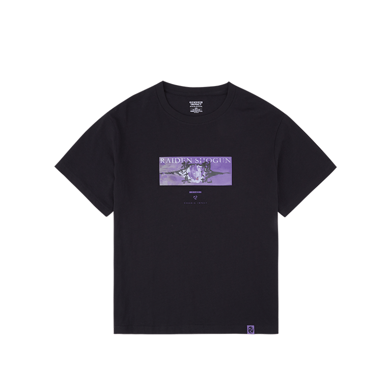 雷電將軍印象服飾系列T恤 風格款 黑色 XL