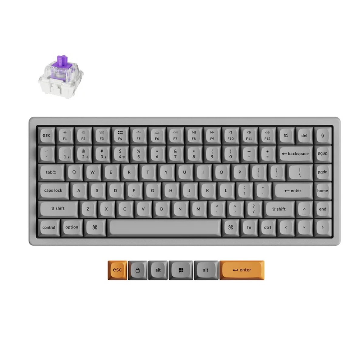 Keychron K2 HE (K2H-F1C) QMK 三模無線磁軸鍵盤(特別版-Concrete Edition)