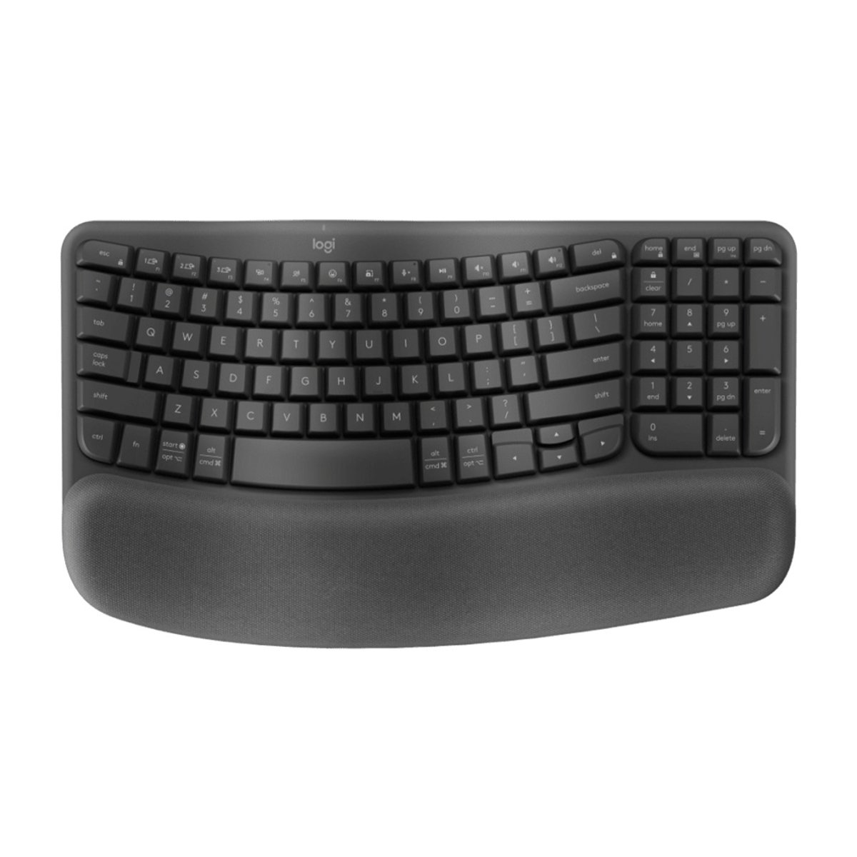Logitech Wave Keys 人體工學鍵盤(石墨灰)