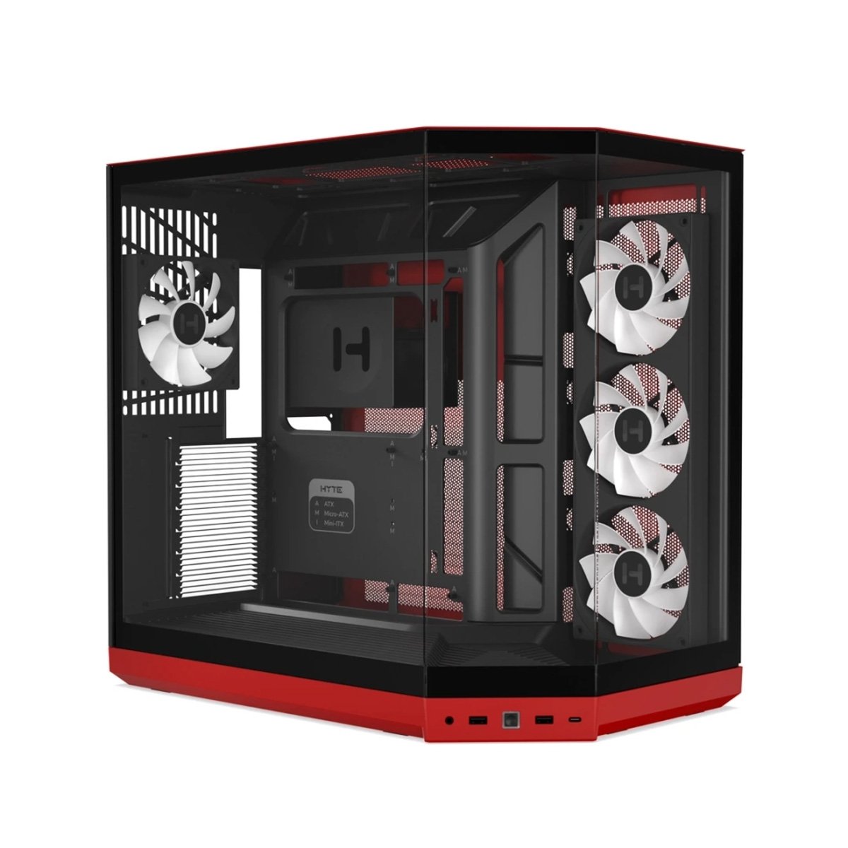 HYTE Y50 RGB 雙腔式中塔機箱(紅黑)