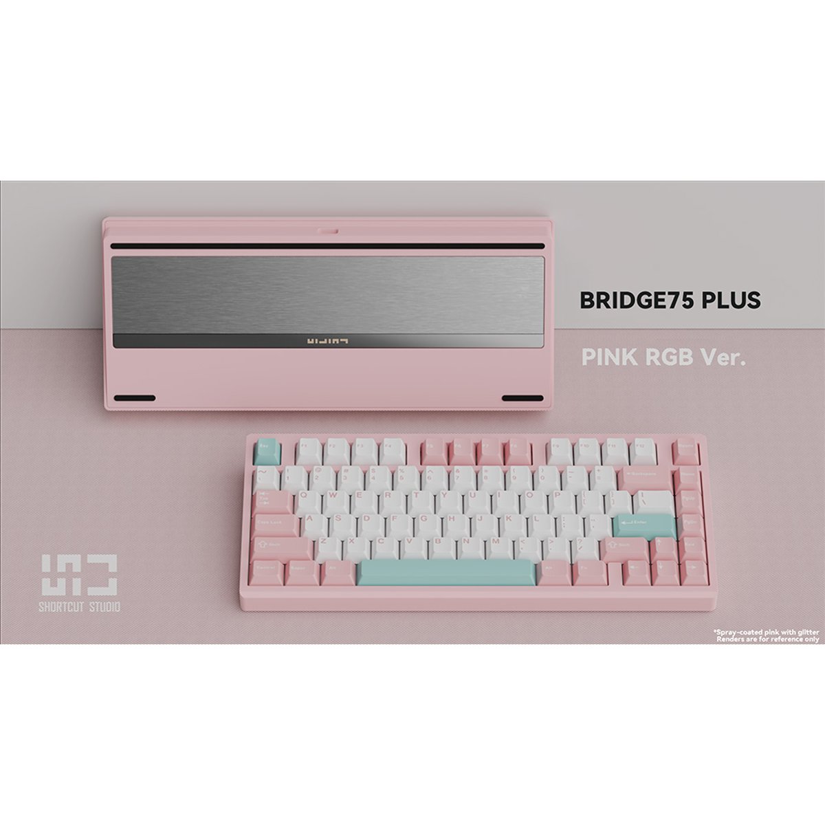 ShortCut Studio Bridge 75 Plus 三模 客製化機械鍵盤(噴塗粉紅)