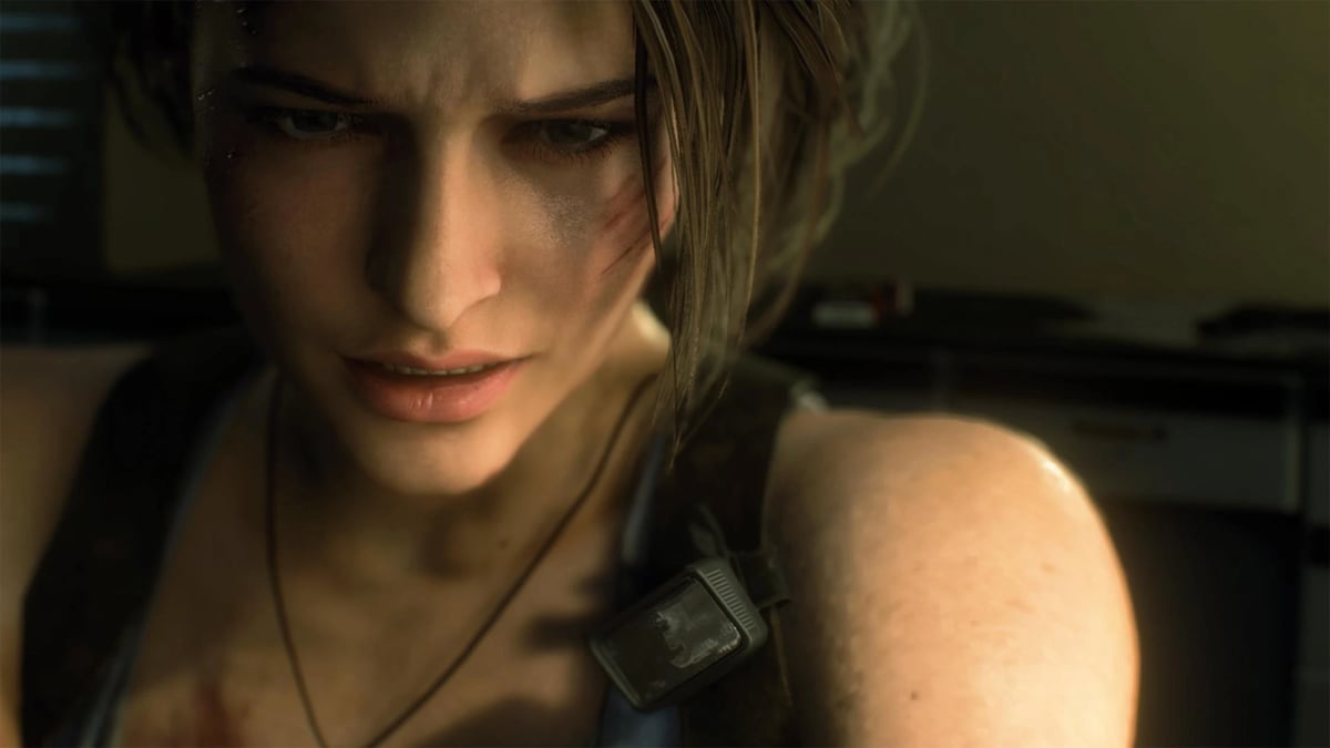 Resident Evil 3 吉兒近景，臉上有傷痕