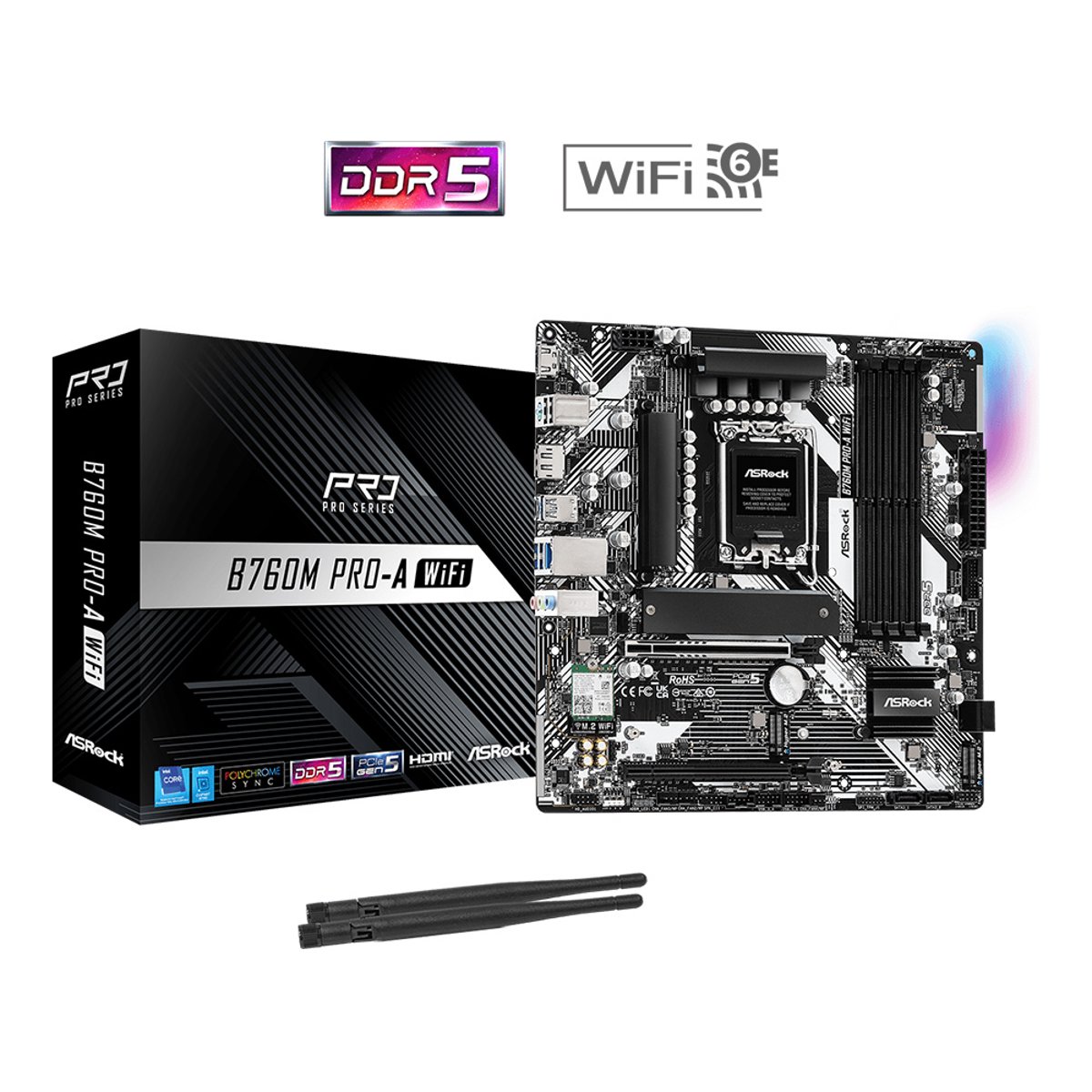 ASRock B760M Pro-A WiFi MATX 主機板(ASR-B760M-PRO-A-WIFI)