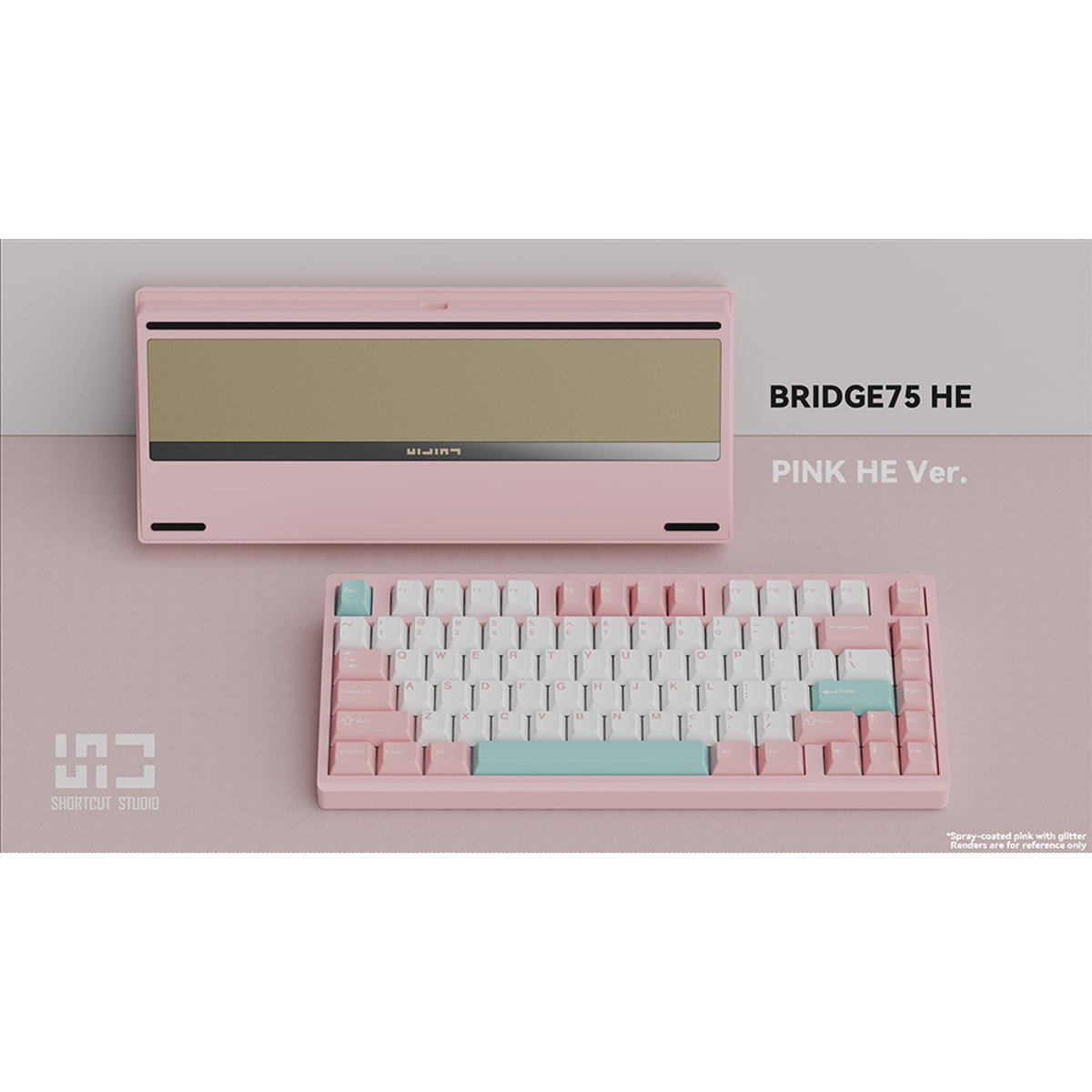 ShortCut Studio Bridge 75 HE 有線磁軸遊戲鍵盤(噴塗粉紅)