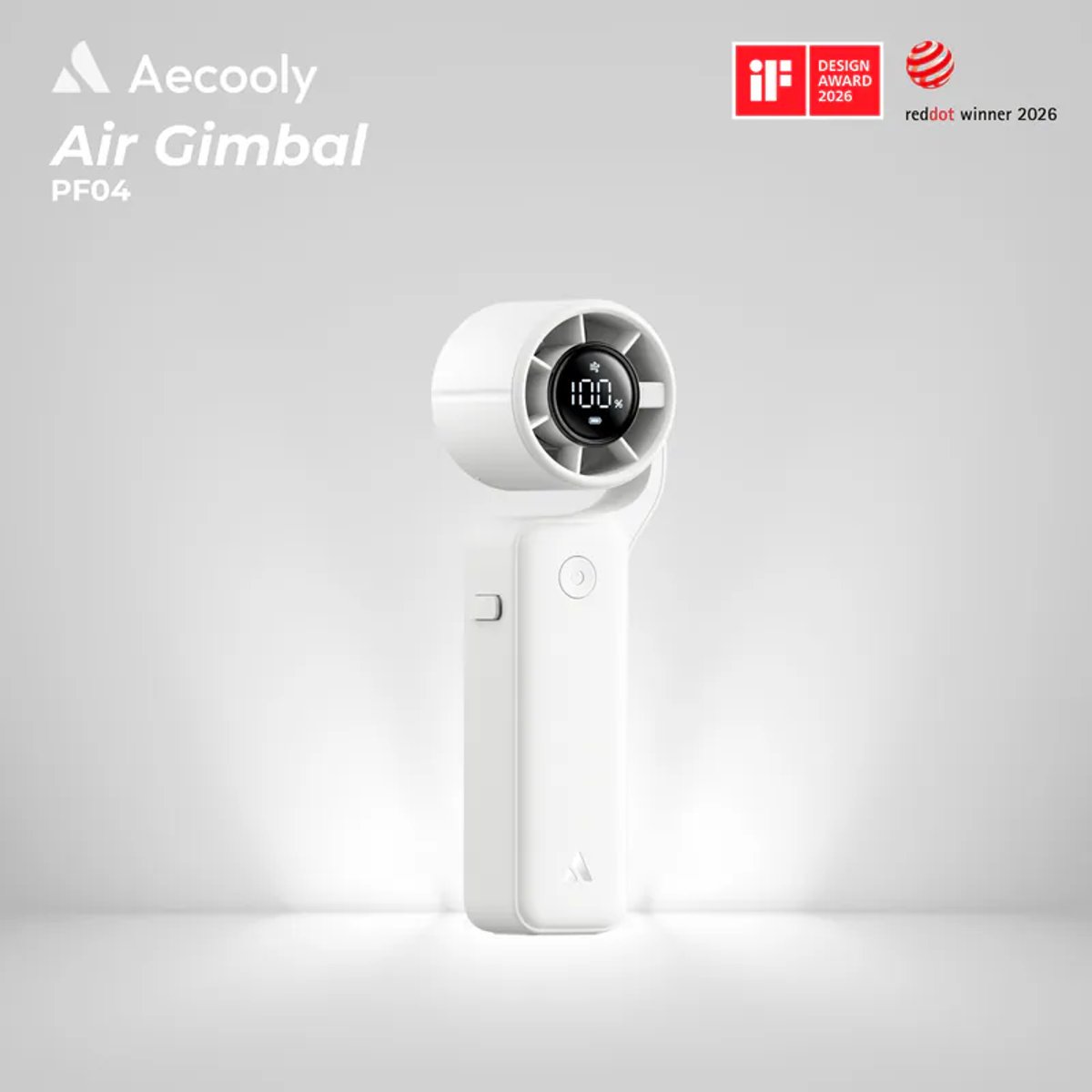 Aecooly Air Gimbal PF04 多合一旋轉高速風扇(白色)
