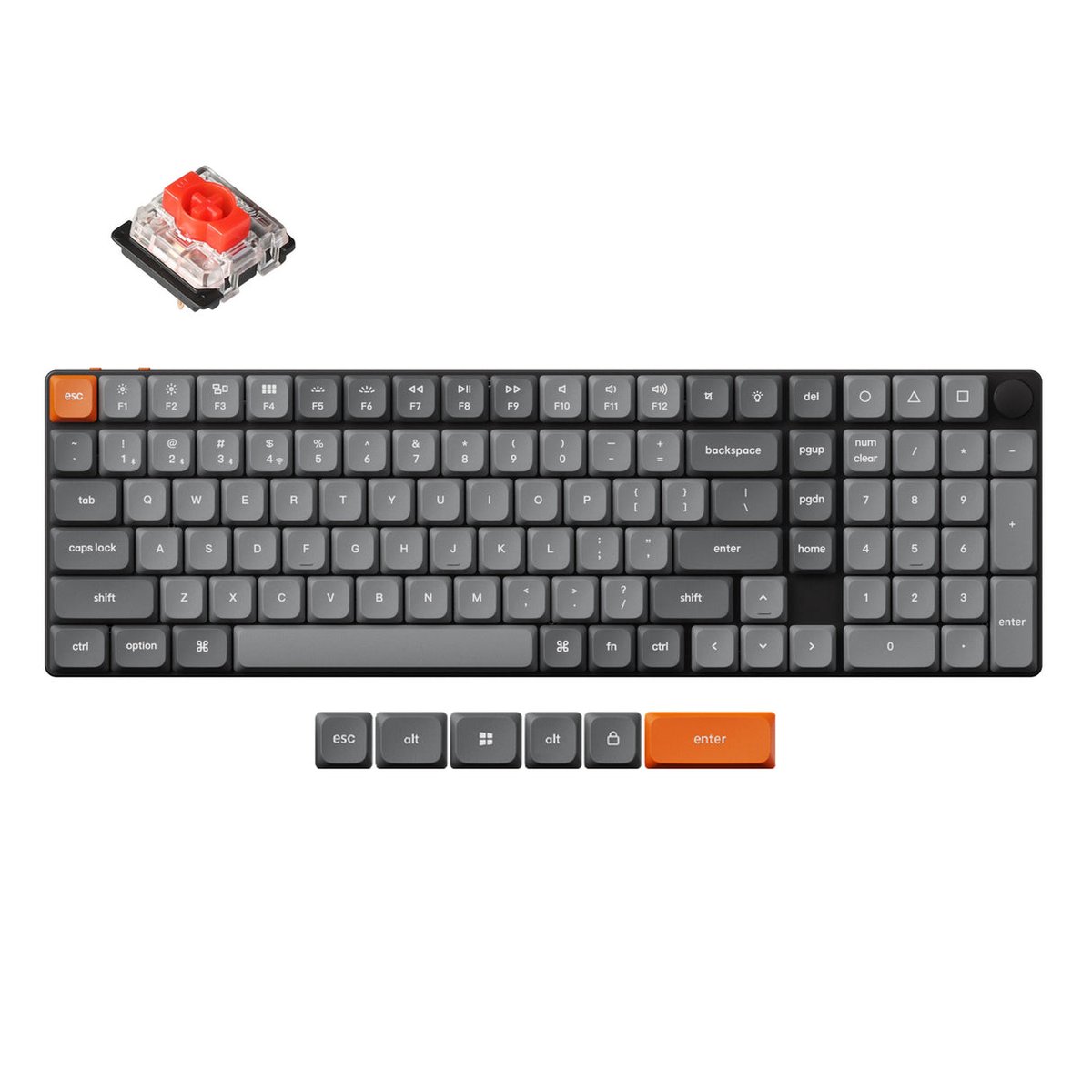Keychron K17 Max (K17M-H1) RGB Swappable 極薄無線機械鍵盤(紅軸)