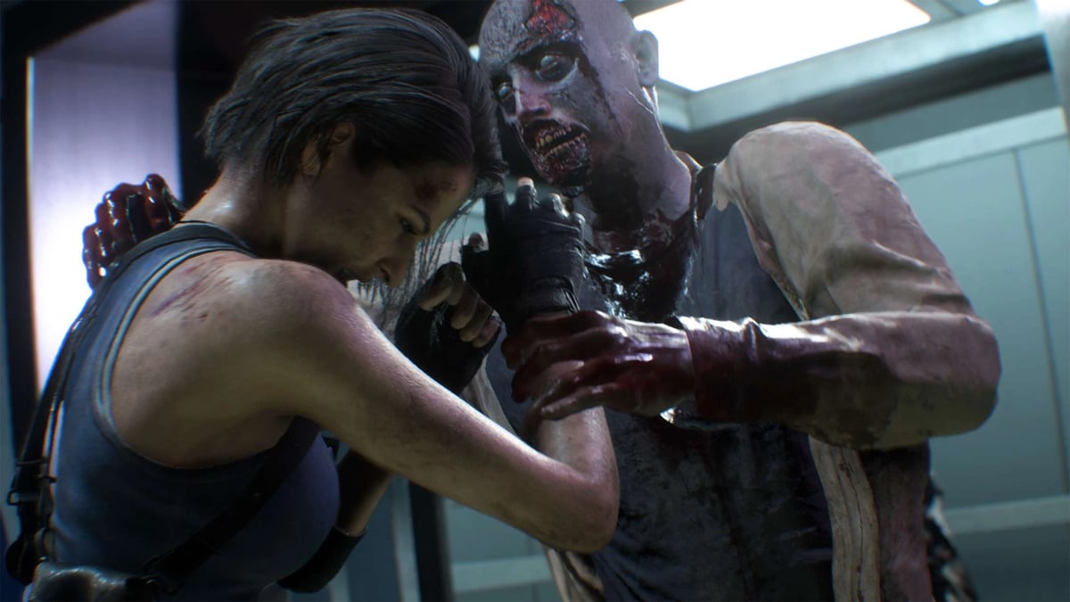 Resident Evil 3 吉兒與喪屍近身搏鬥