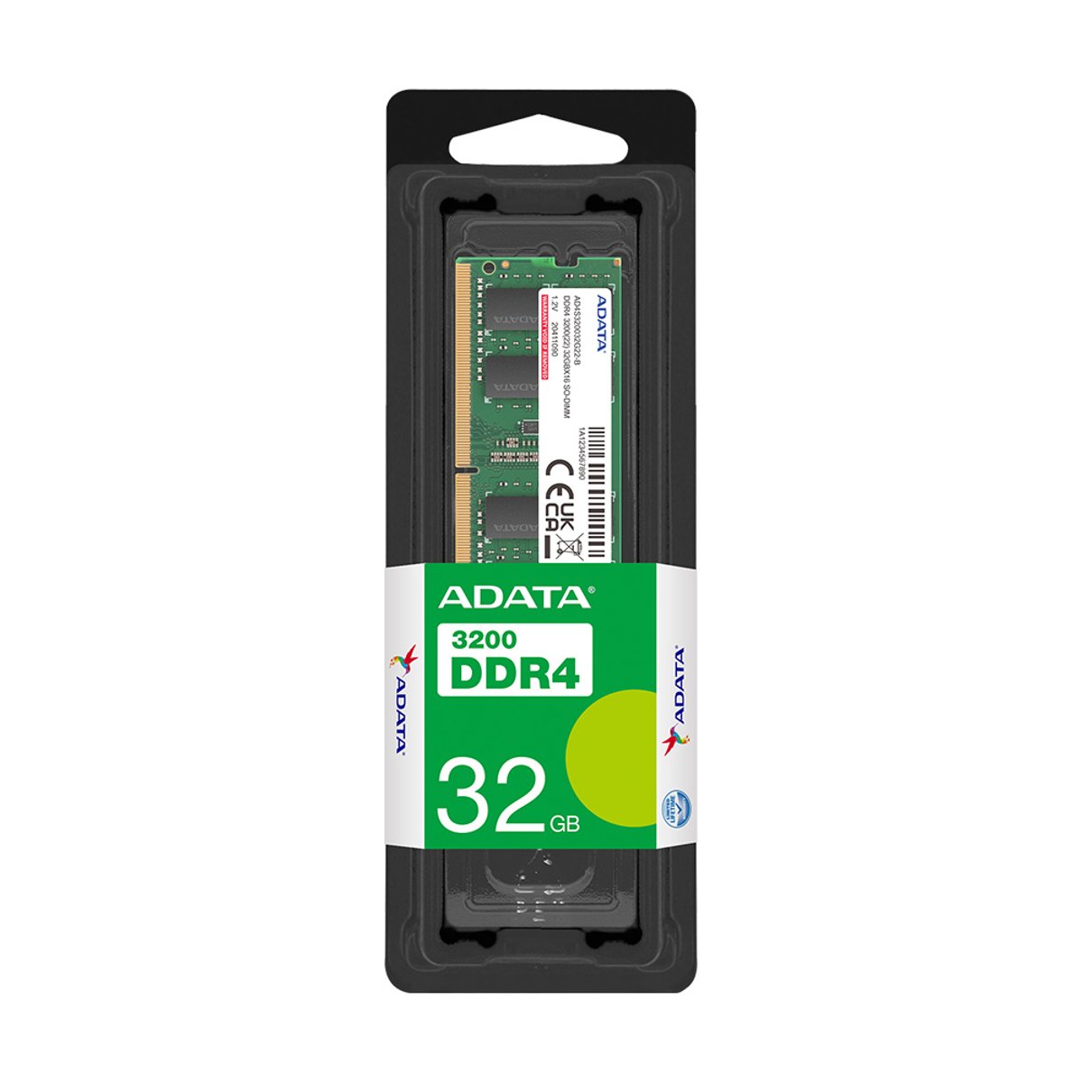 ADATA Premier Notebook D4 DDR4-3200MHz 32GB*1 CL22 SODIMM 記憶體(AD4S320032G22-SGN)