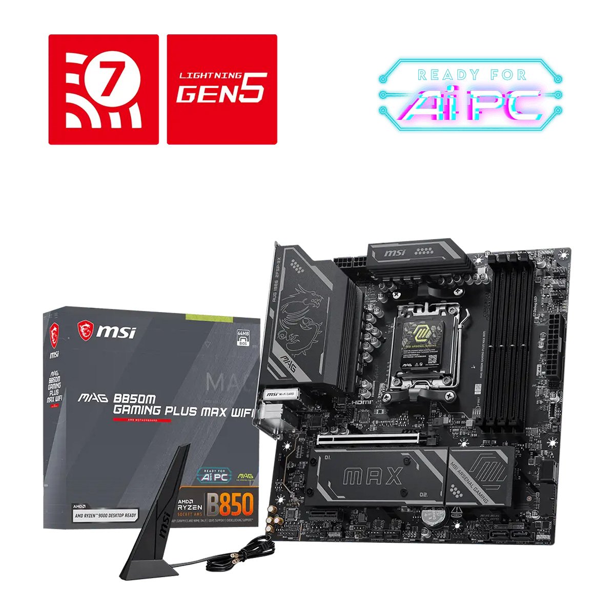 MSI MAG B850M GAMING PLUS MAX WIFI M-ATX主機板