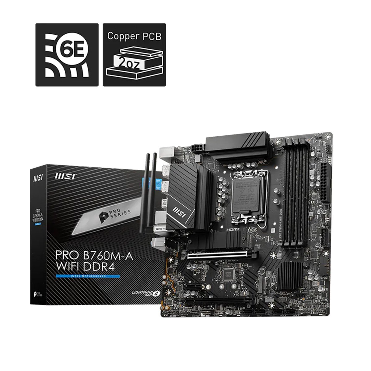 MSI PRO B760M-A WIFI DDR4 M-ATX主機板