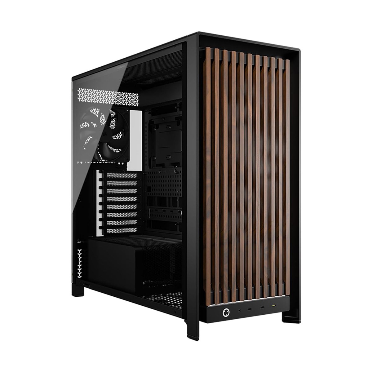 CORSAIR FRAME 5000D RS 木質模組化 ATX中塔機箱 | 支援BTF背插(黑色胡桃木紋)