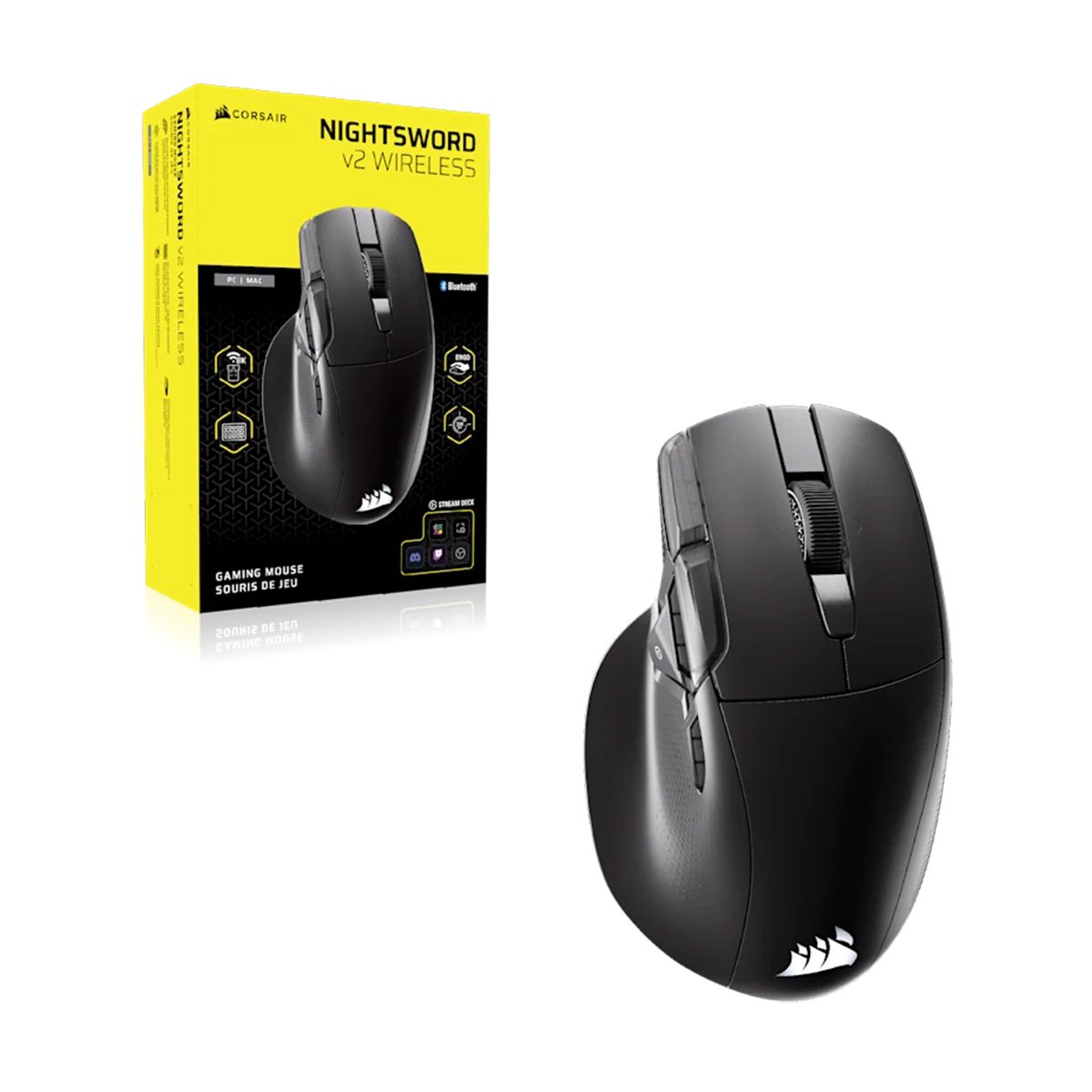 Corsair NIGHTSWORD v2 WIRELESS SD Stream Deck 三模無線滑鼠