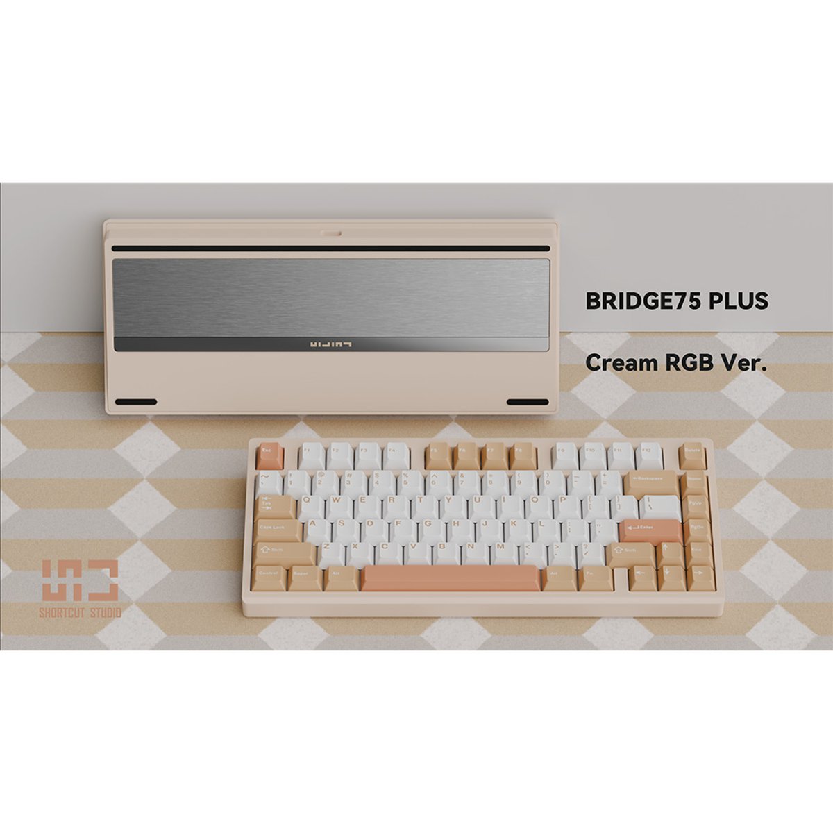 ShortCut Studio Bridge 75 Plus 三模 客製化機械鍵盤(噴塗奶白)