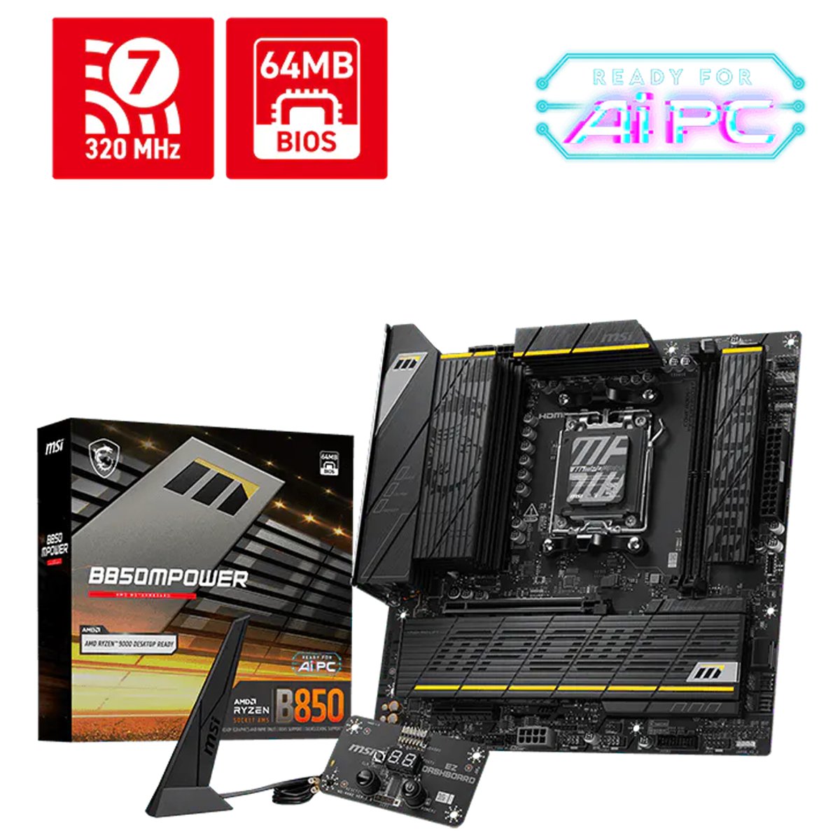 MSI B850M POWER WIFI mATX主機板