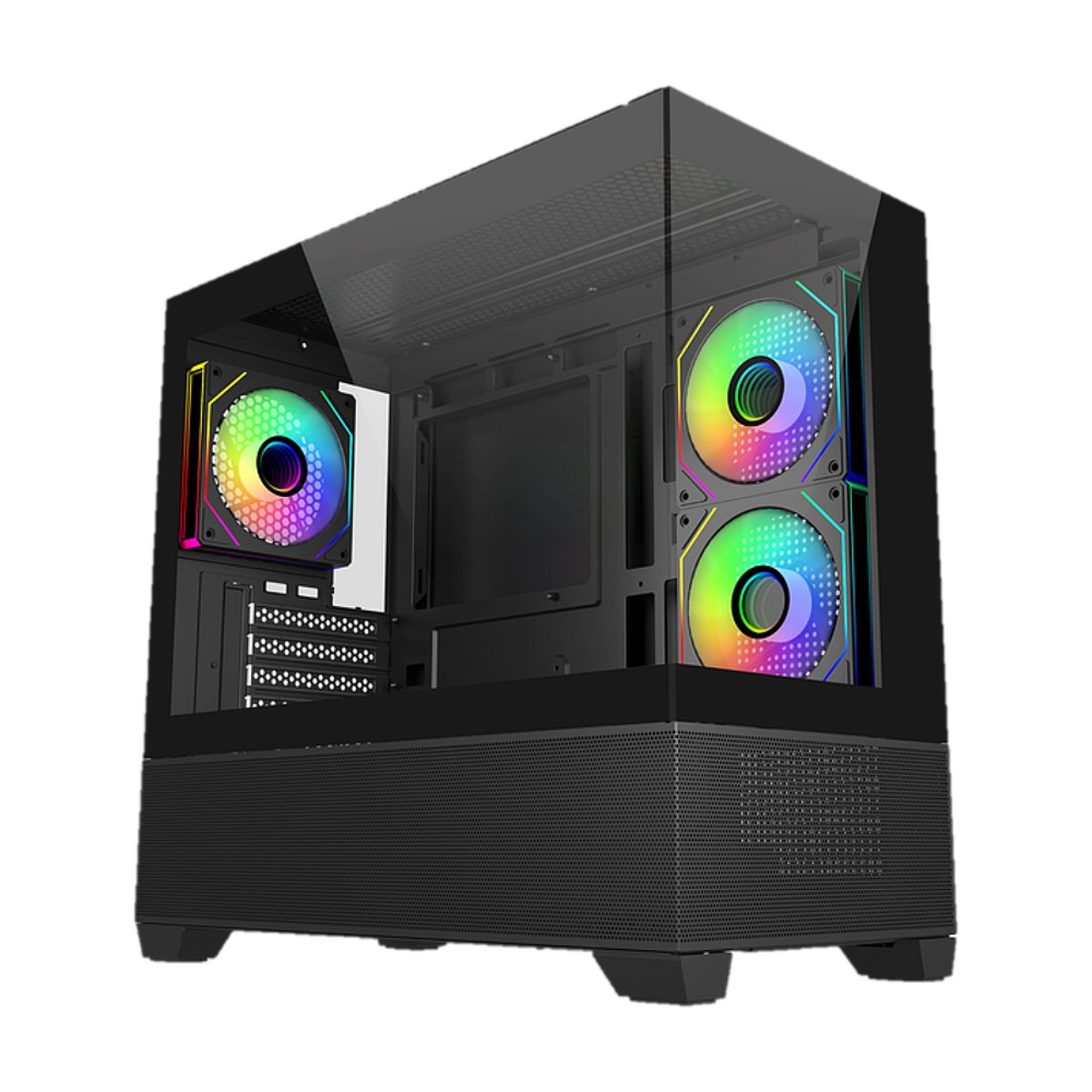 Cooler Master Elite 490 mATX 全景機箱 (預裝3把ARGB風扇)(黑色)