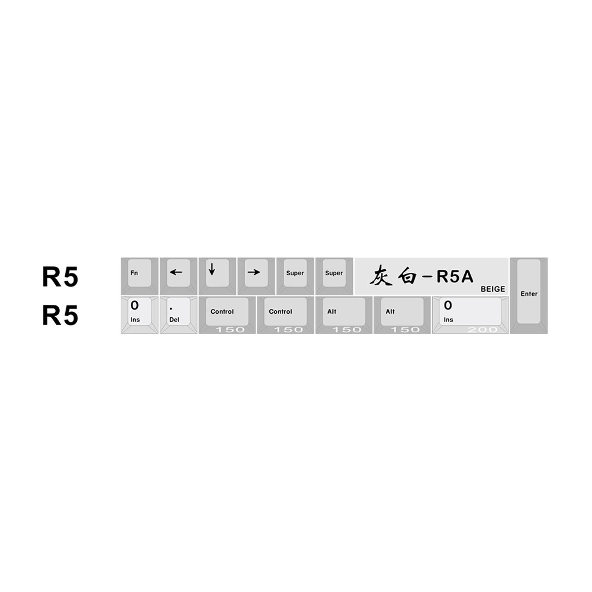 Hammer-CRP PBT鍵帽組合(R5_Beige_R5A)
