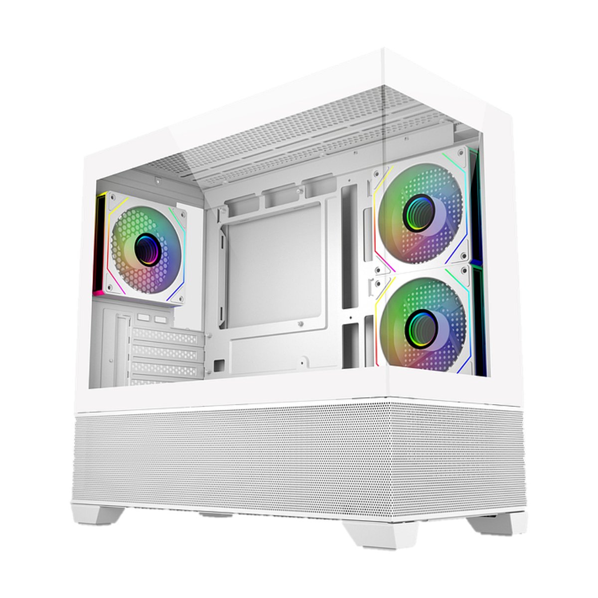 Cooler Master Elite 490 mATX 全景機箱 (預裝3把ARGB風扇)(白色)