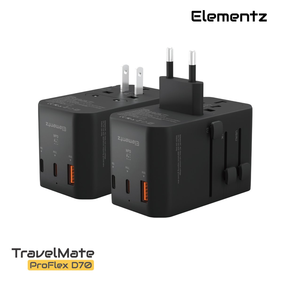 Elementz TravelMate ProFlex 70W Travel Adapter 旅行充電器(PT-D70)