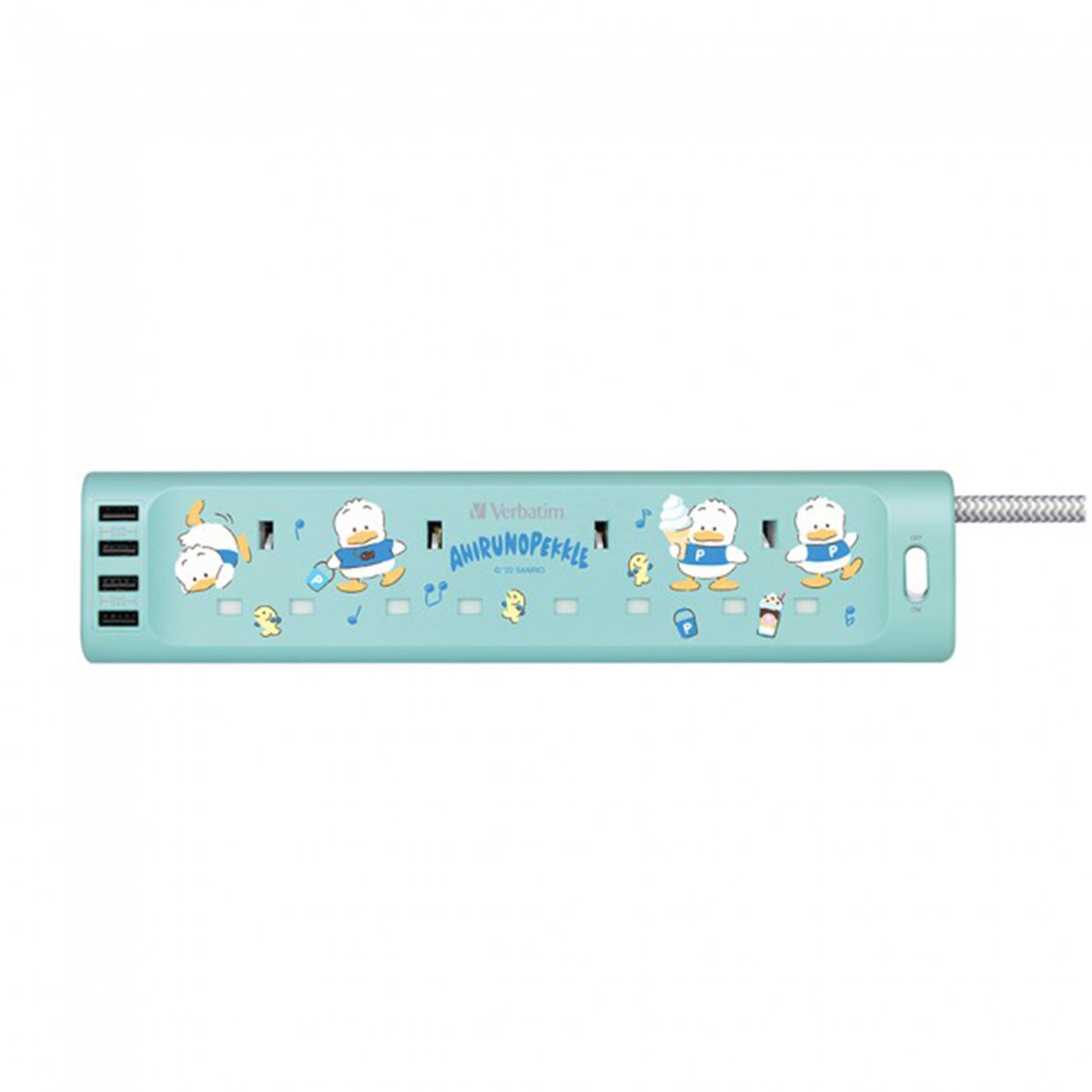 動漫工房 Sanrio Characters 四個插孔+四個USB口 拖板(Ahiru no Pekkle)