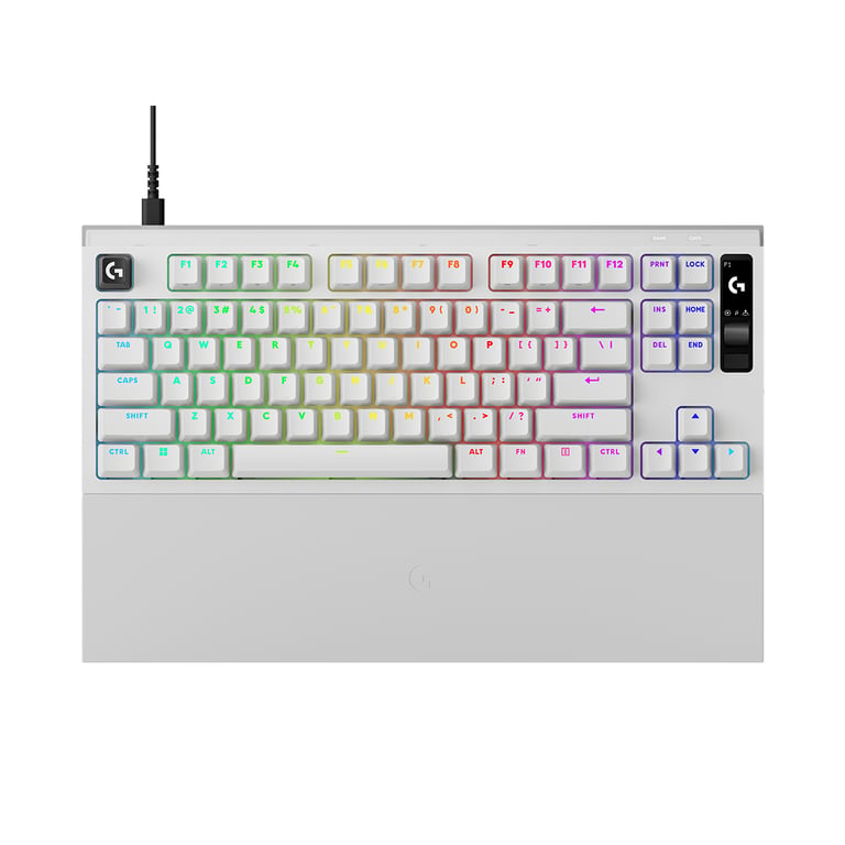 Logitech G PRO X2 RAPID 磁軸類比有線電競鍵盤(白色)