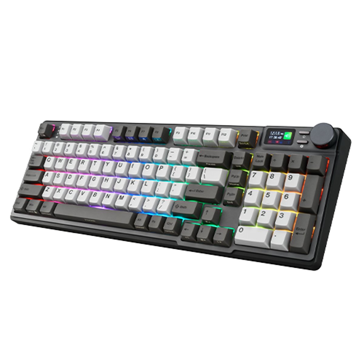 i-Rocks K85R RGB Hot-Swappable 無線機械鍵盤(莓紅軸-石墨灰 Graphite Grey)