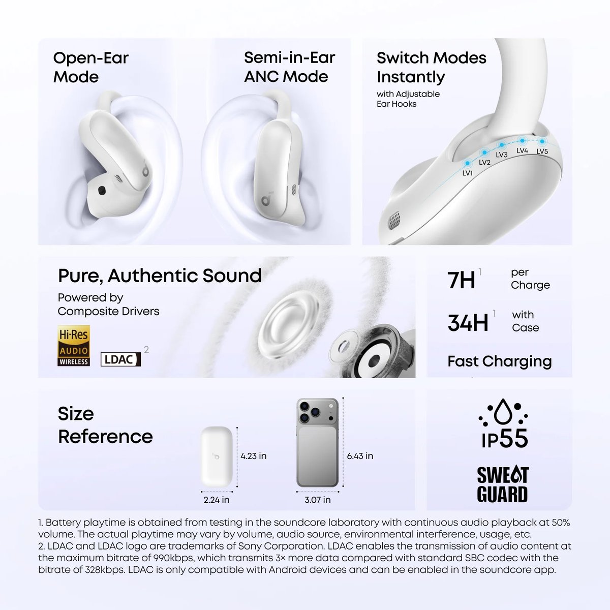 Anker Soundcore AeroFit 2 Pro 開放式氣導運動無線藍牙耳機 (A3875)(白色)