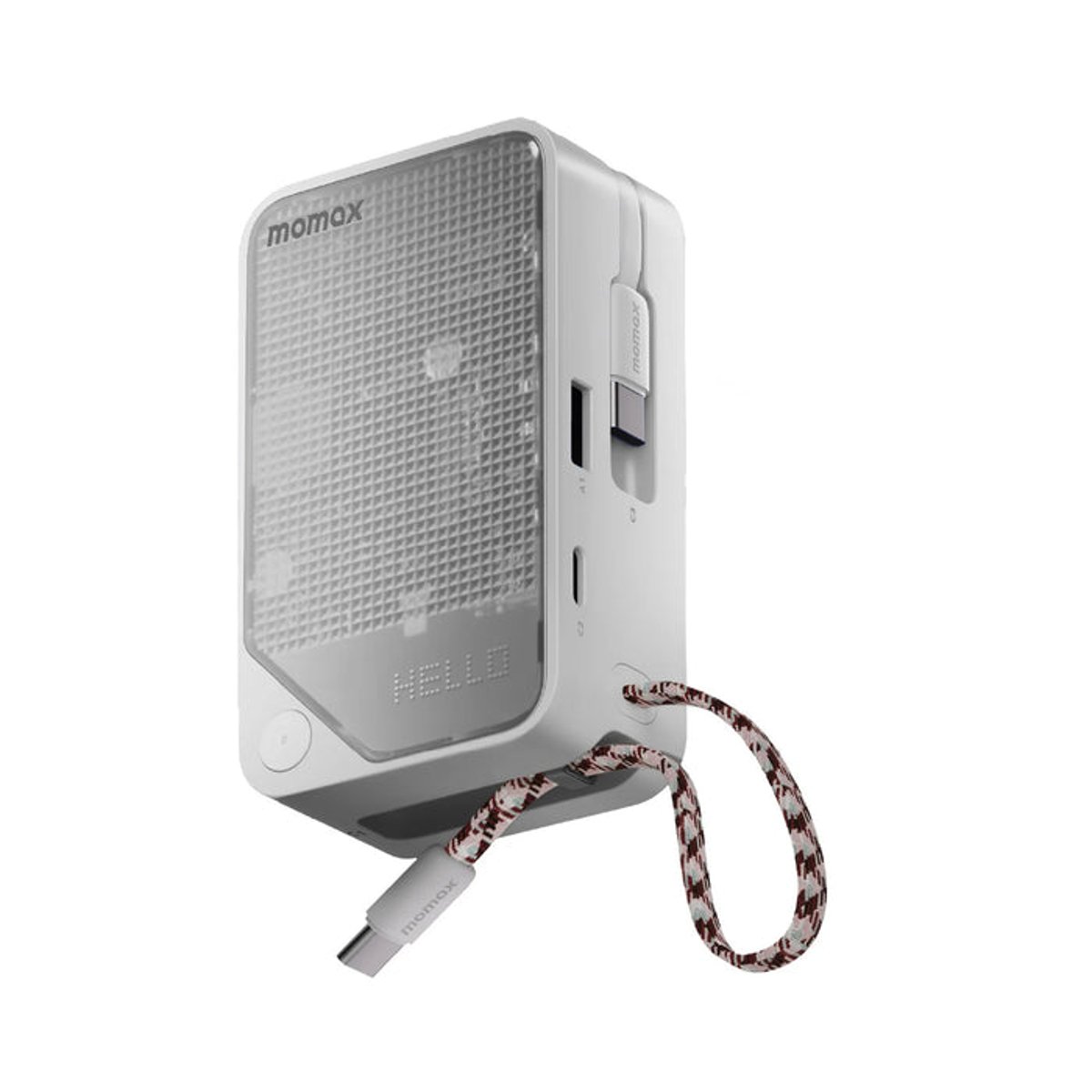 MOMAX 1-POWER X+ 10000mAh Battery 雙內建 USB-C 線流動電源(IP178)(白色)