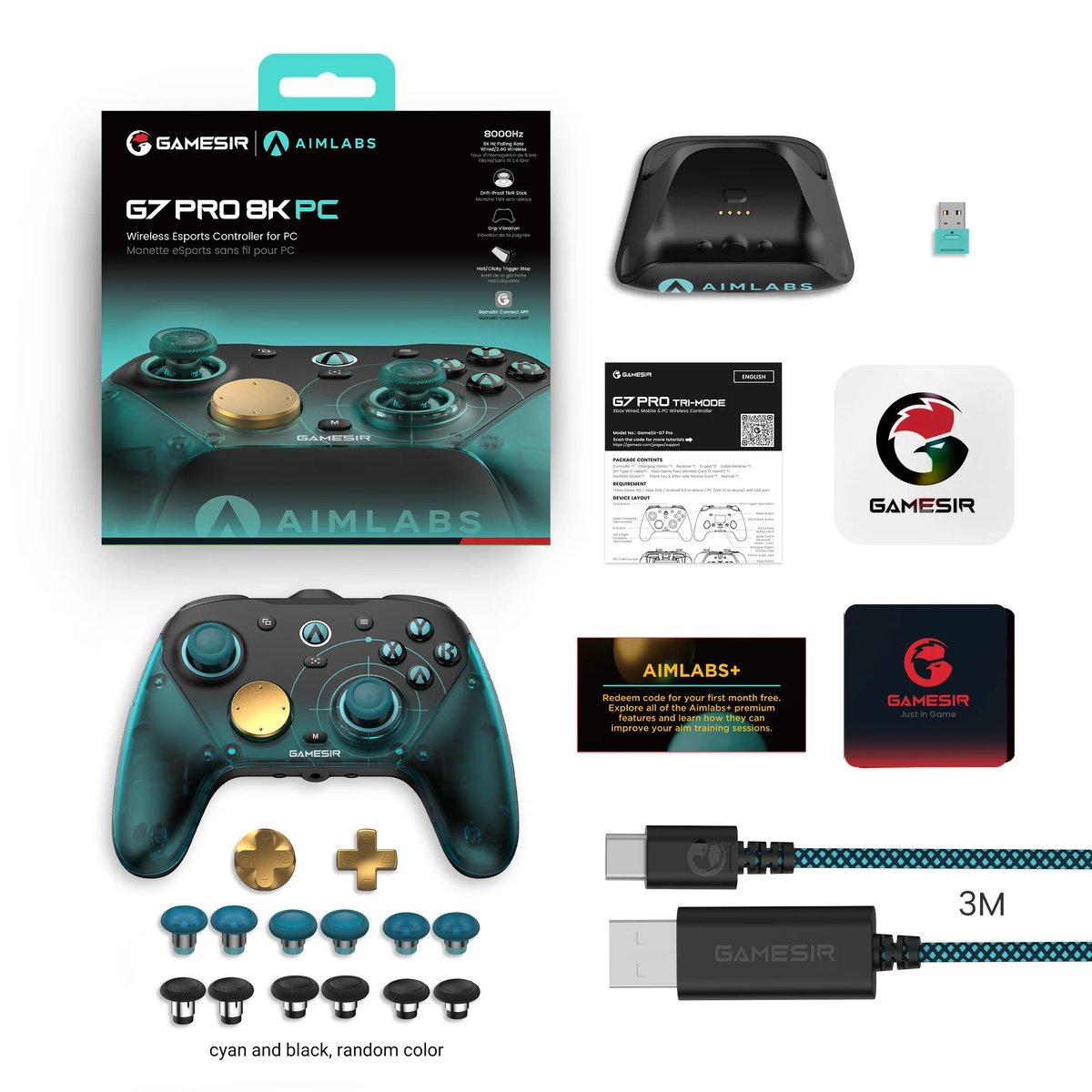 GameSir G7 Pro TMR 連充電底座8kHz無線控制器(PC 8K-Aimlabs版)