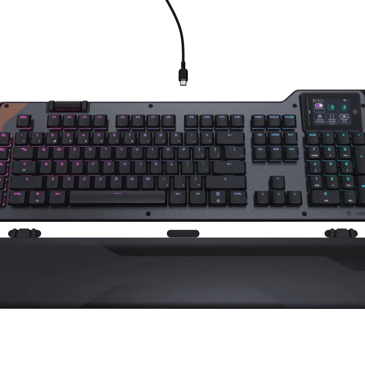 Turtle Beach Command Series KB5 全尺寸有線遊戲鍵盤(2.4 吋觸控螢幕)(黑色)